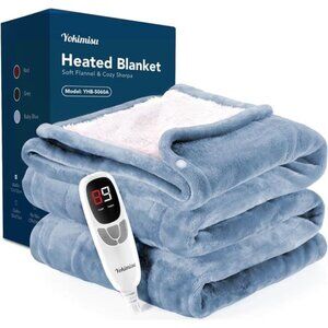 Heated Blanket Throw Electric Sherpa Fast Heating Auto Off Wearable Soft Cozy